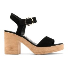 Sandale de piele intoarsa cu aspect masiv