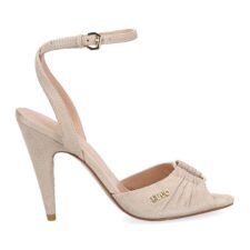 Sandale de piele intoarsa cu bareta pe glezna si insertii stralucitoare