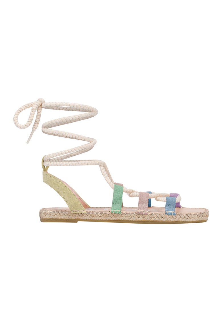 Sandale de piele intoarsa cu bretele infasurabile Hamptons 1 Sandale de piele intoarsa cu bretele infasurabile Hamptons