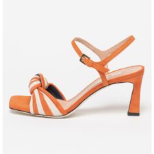 Sandale de piele intoarsa cu detaliu rasucit