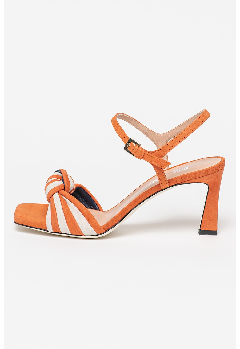 Sandale de piele intoarsa cu detaliu rasucit 1 Sandale de piele intoarsa cu detaliu rasucit