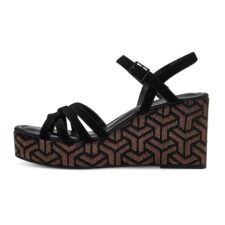 Sandale de piele intoarsa cu model geometric