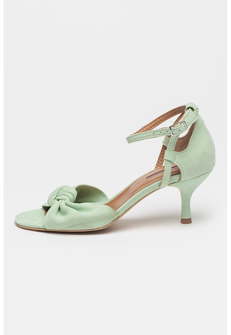 Sandale de piele intoarsa cu nod frontal 1 Sandale de piele intoarsa cu nod frontal