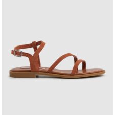 Sandale de piele intoarsa cu talpa plata