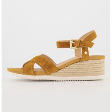 Sandale de piele intoarsa cu talpa wedge Ischia