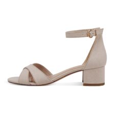 Sandale de piele intoarsa cu toc bloc