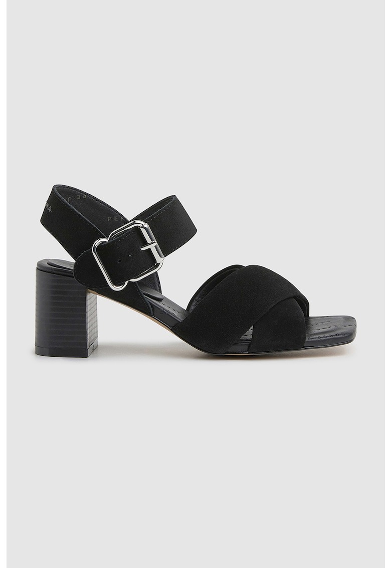 Sandale de piele intoarsa cu toc inalt 1 Sandale de piele intoarsa cu toc inalt