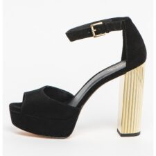 Sandale de piele intoarsa cu toc masiv Porter