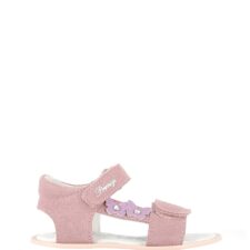 Sandale de piele intoarsa cu velcro si aplicatii fluture