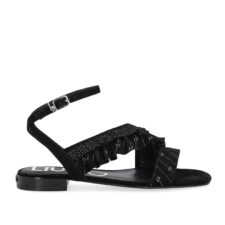 Sandale de piele intoarsa cu volane