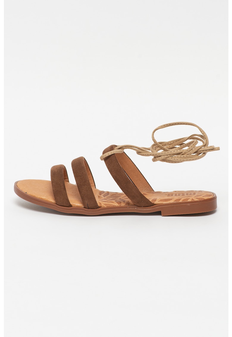Sandale de piele intoarsa ecologica Marron 1 Sandale de piele intoarsa ecologica Marron