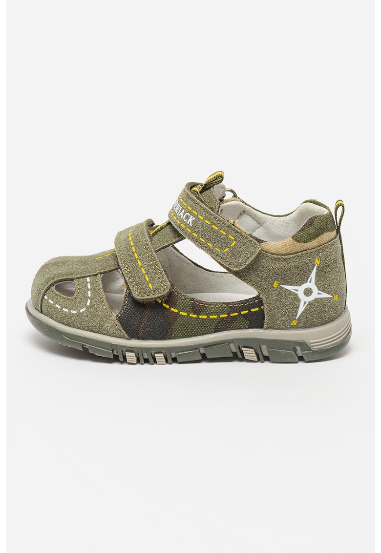 Sandale de piele intoarsa ecologica cu cusaturi contrastante Billy 1 Sandale de piele intoarsa ecologica cu cusaturi contrastante Billy