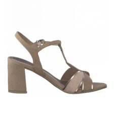 Sandale de piele intoarsa ecologica cu detalii metalizate