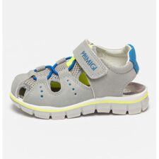 Sandale de piele intoarsa ecologica cu garnituri de plasa