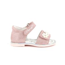 Sandale de piele intoarsa peliculizata cu aspect stralucitor