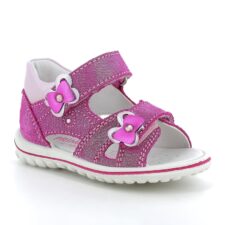 Sandale de piele intoarsa peliculizata cu cusaturi contrastante