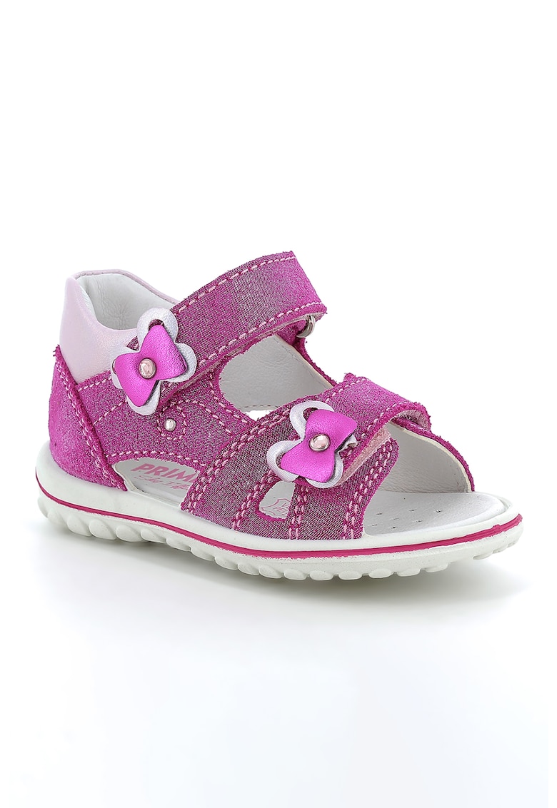 Sandale de piele intoarsa peliculizata cu cusaturi contrastante 1 Sandale de piele intoarsa peliculizata cu cusaturi contrastante