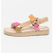 Sandale de piele intoarsa si logo Venice