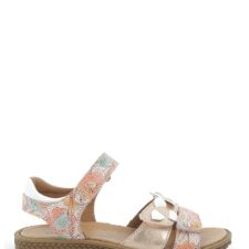 Sandale de piele intoarsa si piele ecologica cu detalii stralucitoare