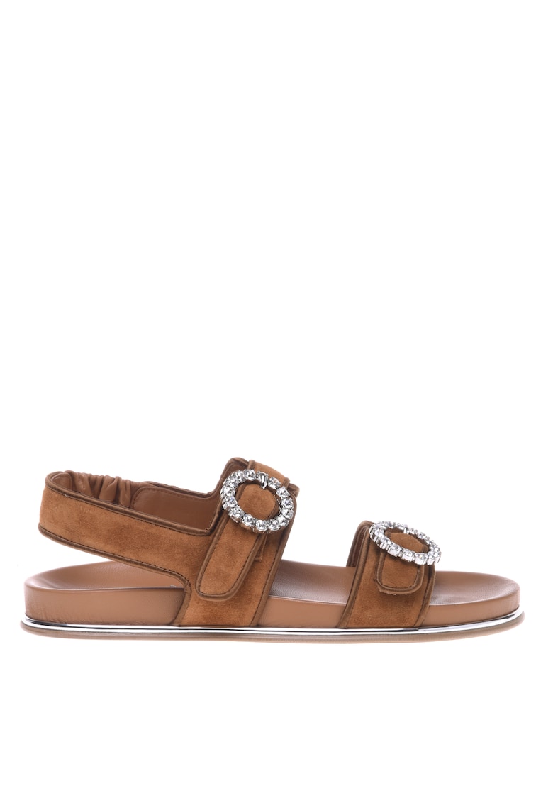 Sandale de piele intoarsa si satin 1 Sandale de piele intoarsa si satin