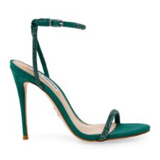 Sandale de piele intoarsa sintetica cu strasuri Breslin