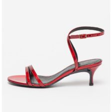 Sandale de piele lacuita cu bareta pe glezna Code