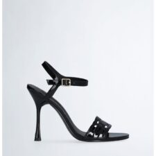 Sandale de piele lacuita cu toc clasic