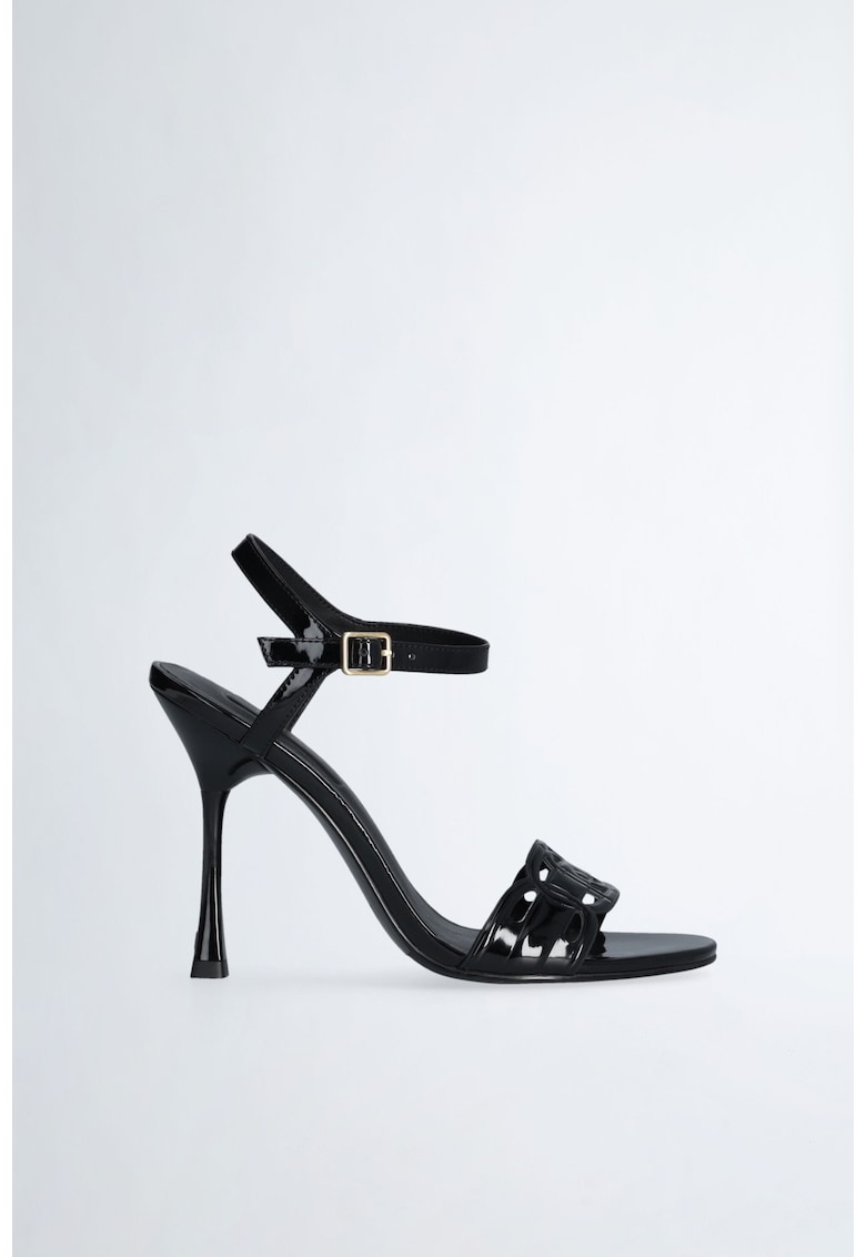 Sandale de piele lacuita cu toc clasic 1 Sandale de piele lacuita cu toc clasic