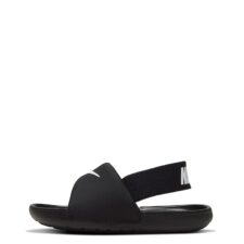 Sandale de piele nabuc cu talpa plata si aplicatie logo Kawa