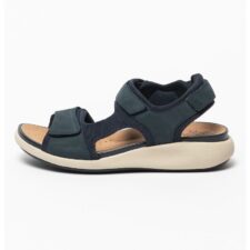 Sandale de piele nabuc si material textil - cu velcro Bali