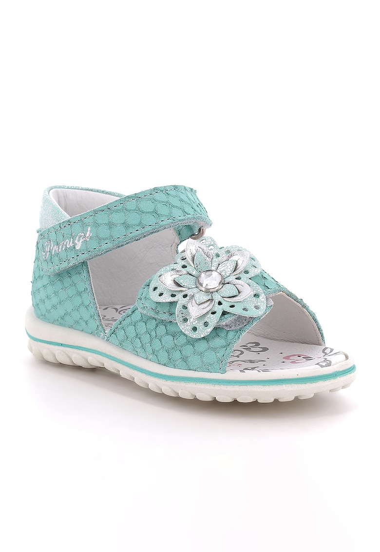 Sandale de piele peliculizata cu detaliu floral 1 Sandale de piele peliculizata cu detaliu floral