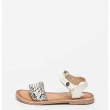 Sandale de piele si piele ecologica - cu aspect tesut Vietri