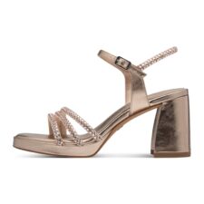 Sandale de piele si piele ecologica cu toc masiv