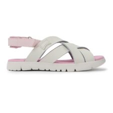 Sandale de piele si textil cu velcro