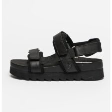 Sandale de piele wedge cu insertii din material textil Santa Monica Sunrise