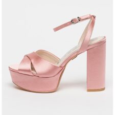 Sandale de satin cu toc inalt