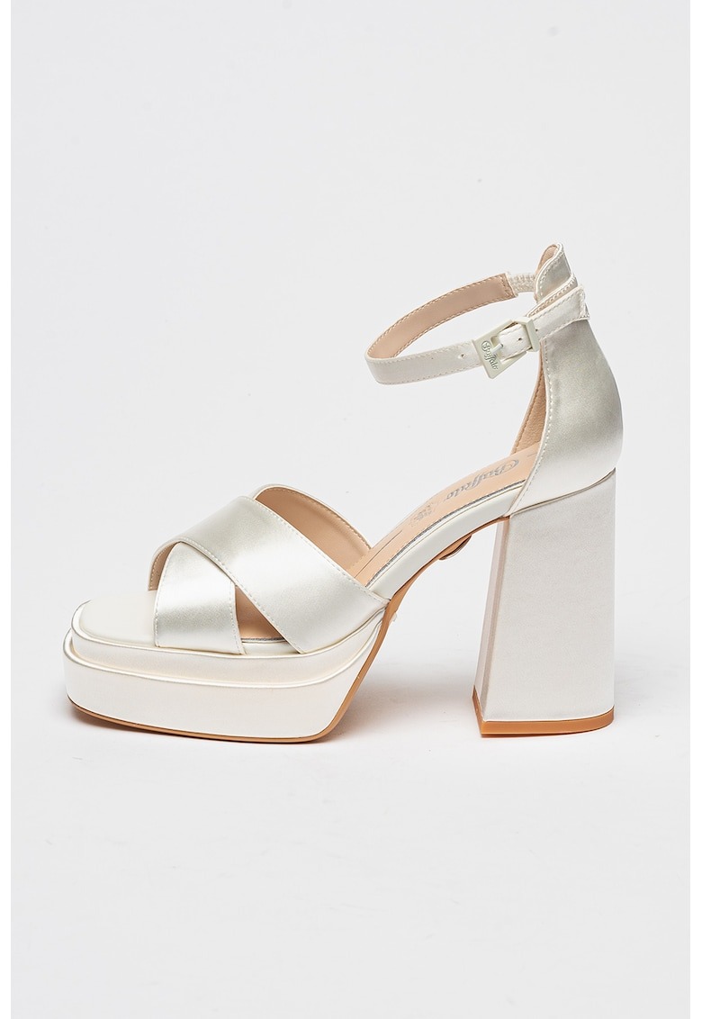 Sandale de satin cu toc masiv Bonny Cross 1 Sandale de satin cu toc masiv Bonny Cross