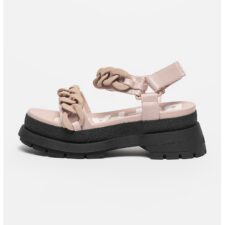 Sandale demi-wedge cu aplicatie lant Rude