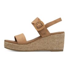 Sandale demi-wedge cu catarama