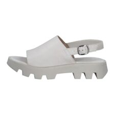 Sandale demi-wedge de piele