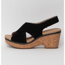 Sandale demi-wedge de piele intoarsa Giselle Cove