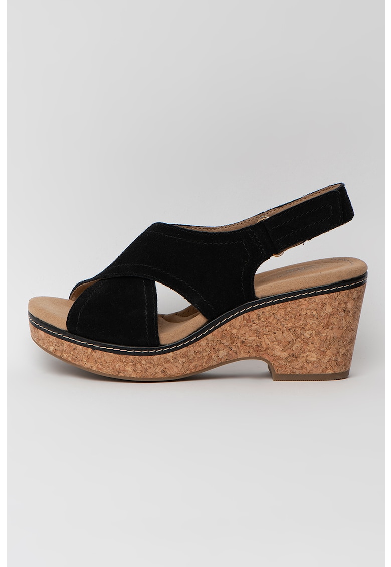Sandale demi-wedge de piele intoarsa Giselle Cove 1 Sandale demi-wedge de piele intoarsa Giselle Cove