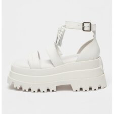 Sandale demiwedge de piele