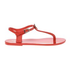 Sandale din cauciuc cu bareta separatoare si aplicatie logo metalica