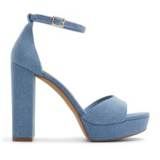 Sandale din denim cu toc masiv Enaegyn