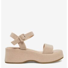 Sandale  din material textil bej