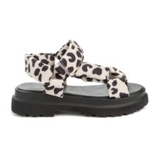 Sandale din material textil cu animal print