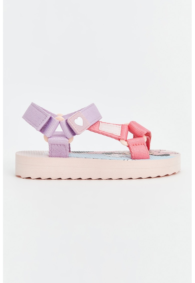 Sandale din material textil cu imprimeu cu desene 1 Sandale din material textil cu imprimeu cu desene