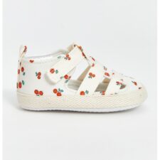 Sandale din material textil cu model cu fructe