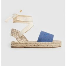 Sandale din material textil cu talpa plata